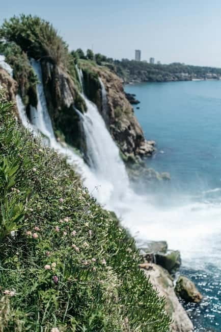 Antalya: 2-hourYachtTour toLowerDudenFalls with audioİnfo - The Sail Out East: Coastline Views, Hotels on the Cliff, and Pirate Caves
