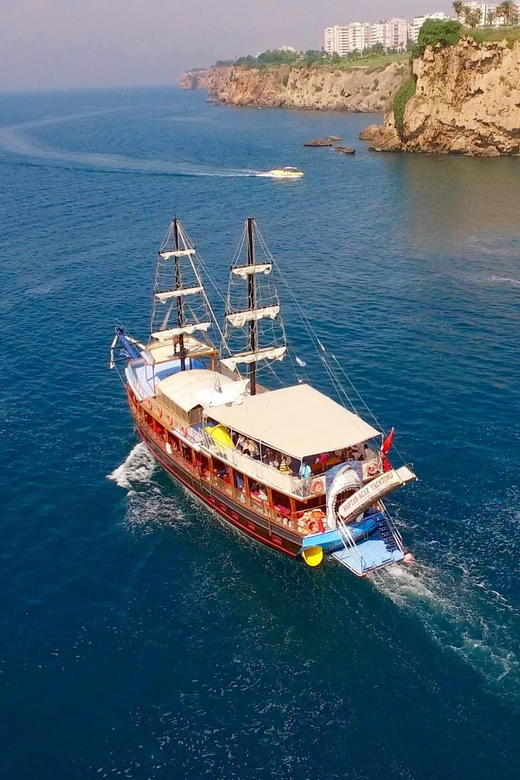 Antalya: Beach & Waterfalls Boat Trip w/ Lunch & Soft Drinks - First Stop: Lara Beach Swim Time and Photo Moments