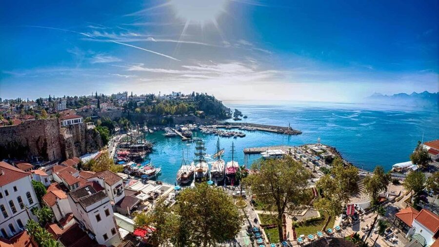 The old harbour at Kaleiçi below the cliffs, Antalya