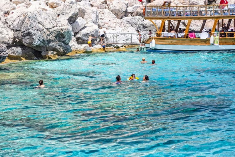 Antalya/Kemer: Suluada & Adrasan Boat Trip with Lunch - From the boat to Suluada: beaches, cliffs, caves, and the first swim