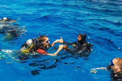 Diving in the Mediterranean sea
