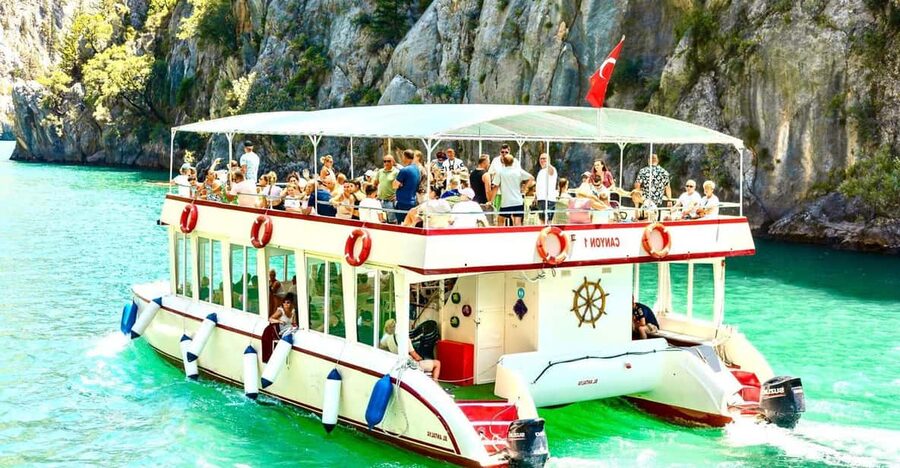 From Side & Alanya: Green Canyon Boat Tour Lunch, SoftDrink - Green Canyon by Boat: Swim Breaks and Mountain Views