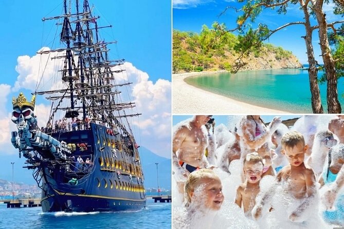 GONSTER : Luxury Pirate Boat Trip Lunch & Soft Drinks & Transfer - Boarding in Kemer and the early pirate-cave photo moment