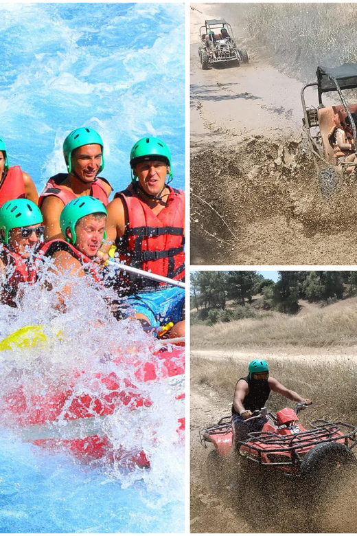 Side&Alanya:Rafting,Jeep,Quad/Buggy Safari/Zipline wLunch - ATV quad safari, muddy water and modern machine fun