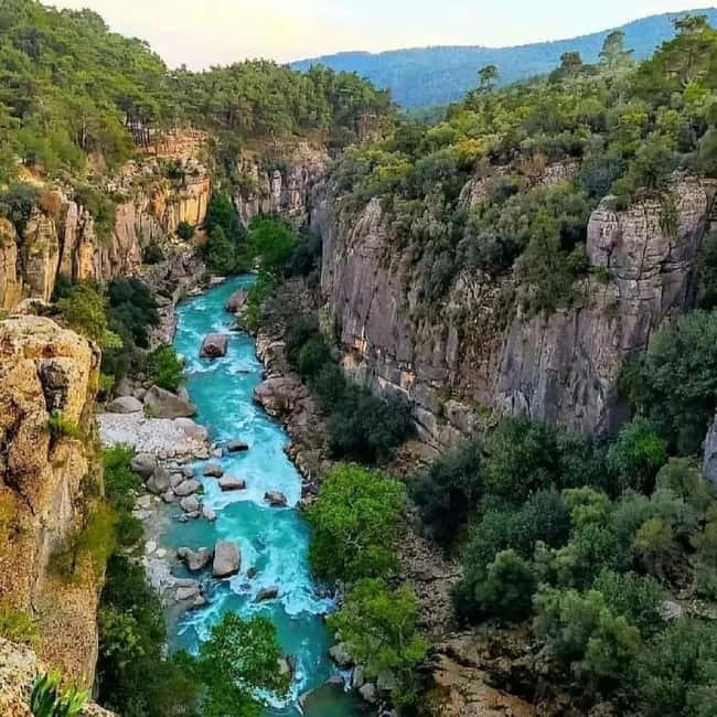 Side/Antalya: Canyon Rafting, Buggy or Quad, & Zipline Tour - The riverside finish: boots to the water end, then a proper 3-course lunch