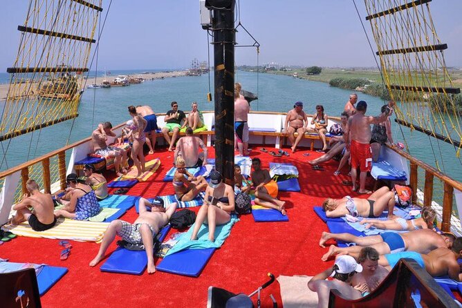 Side: Dolphin Island Boat Tour with Foam Party and Lunch - Final swim at Manavgat Bosphorus sand (about 40 minutes)